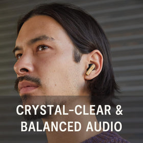 House of Marley earbud in ear demonstrating secure fit and comfortable all-day wear