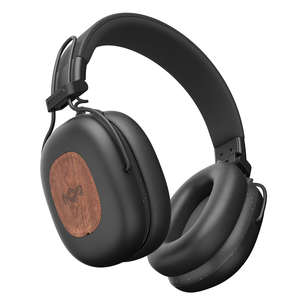 Marley Positive Vibration Rebel ANC headphones, front view, premium comfort and style