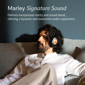 Marley Positive Vibration Rebel ANC headphones, side view, rich sound and stable Bluetooth