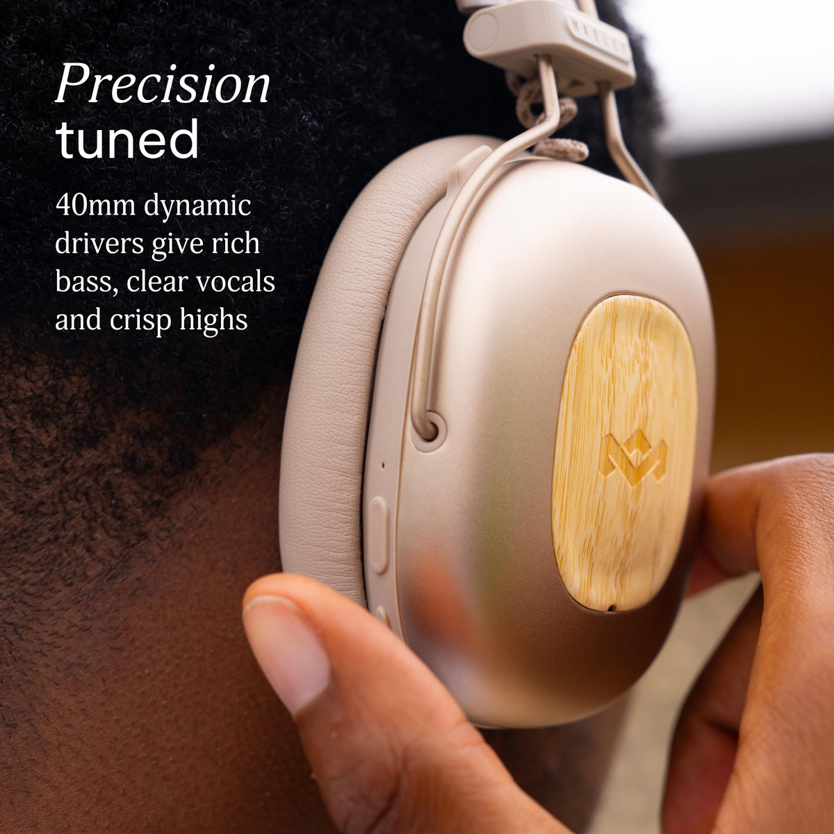 Marley Rebel ANC headphones cushions close-up emphasize comfort