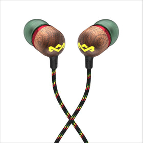 Marley Smile Jamaica earbuds in-use shot illustrating comfortable wear during activity.