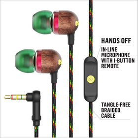 Marley Smile Jamaica earbuds side profile highlighting compact, stylish design.