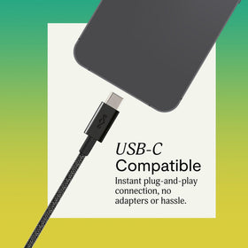 USB-C connector of Marley Smile Jamaica earbuds for instant plug-and-play compatibility.