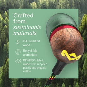 Marley Smile Jamaica USB-C earbuds ear tips offering a snug, fatigue-free fit