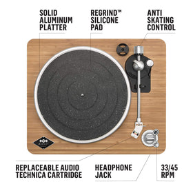 Marley Stir It Up turntable features aluminum platter for stable rotation