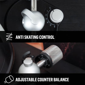Rear RCA outputs and 3.5 mm jack on Marley Stir It Up turntable for flexible listening.