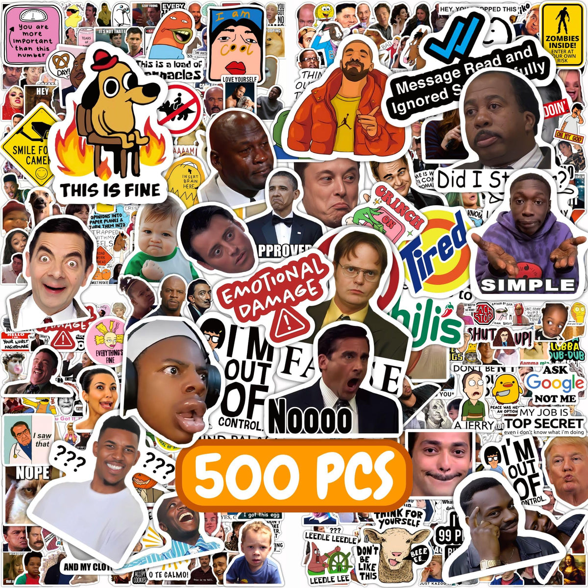 MAROLAK 500pcs funny stickers pack for laptops and bottles adds personality.
