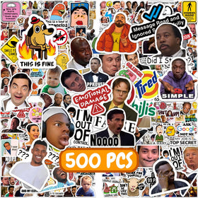 MAROLAK 500pcs funny stickers pack for laptops and bottles adds personality.