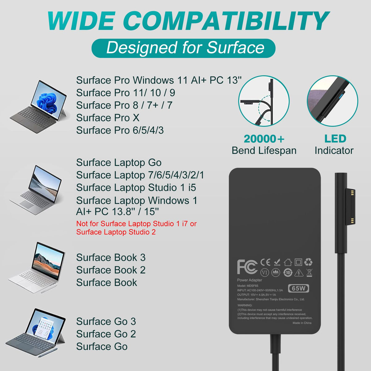 MARSDOCK long 10ft cable fully stretched for flexible device placement and convenience