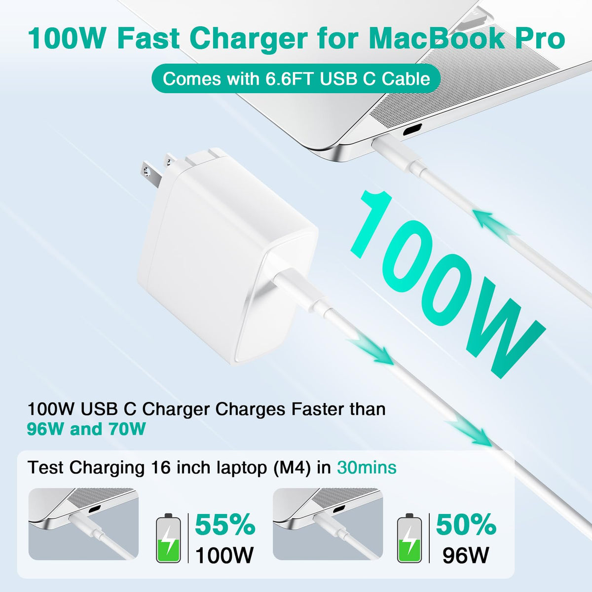MARSDOCK 6-6ft USB-C charging cable extends reach and power