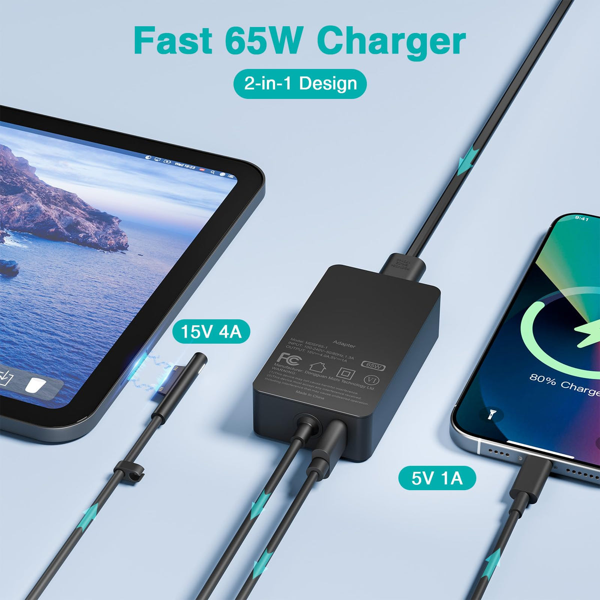 MARSDOCK 65W charger magnetic connector closeup ensures secure fit