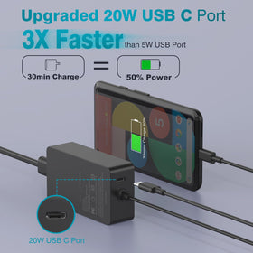 MARSDOCK detail of 20W USB-C port for fast phone charging and accessory power