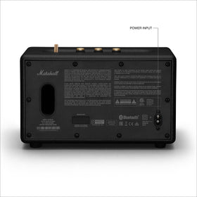 Marshall Acton III PVC-free construction with 70% recycled plastic on display.