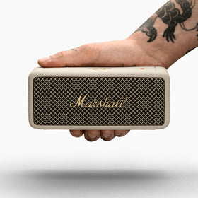 Marshall Emberton II Cream Stack Mode illustration, connect multiple speakers for bigger sound.
