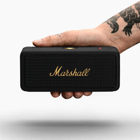 Marshall Emberton II grille and silicone wrap emphasize rugged style and protection.