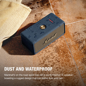 Marshall Emberton III with IP67 protection for rugged outdoor use.