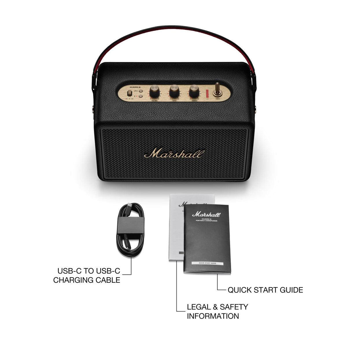 Marshall Kilburn III 360° stereo delivers even sound coverage in any room.
