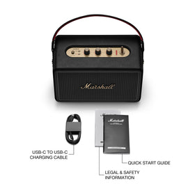 Marshall Kilburn III 360° stereo delivers even sound coverage in any room.