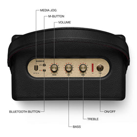 Marshall Kilburn III top controls emphasize tactile knobs for quick volume adjustments.