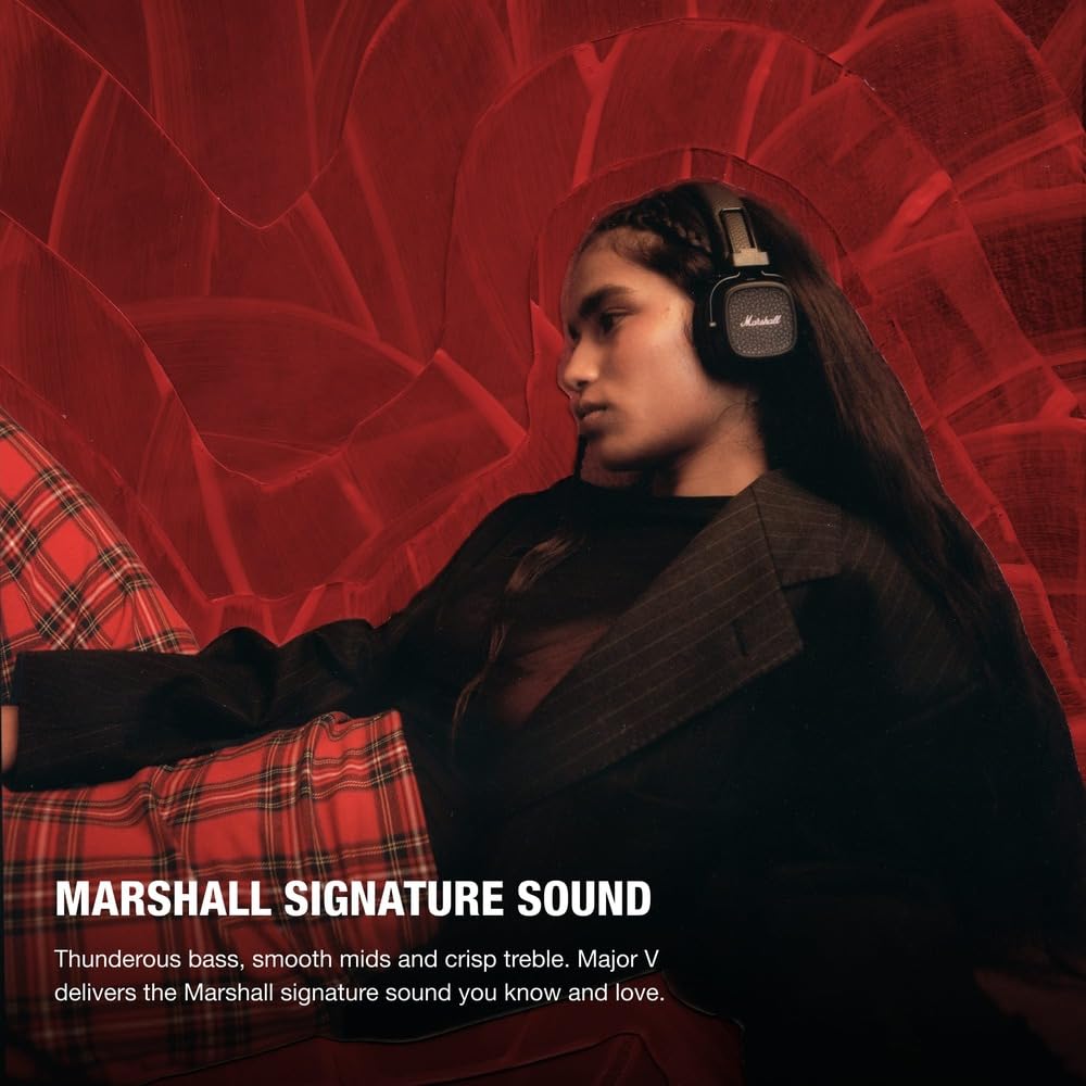 Marshall Major V front view in sleek black finish.