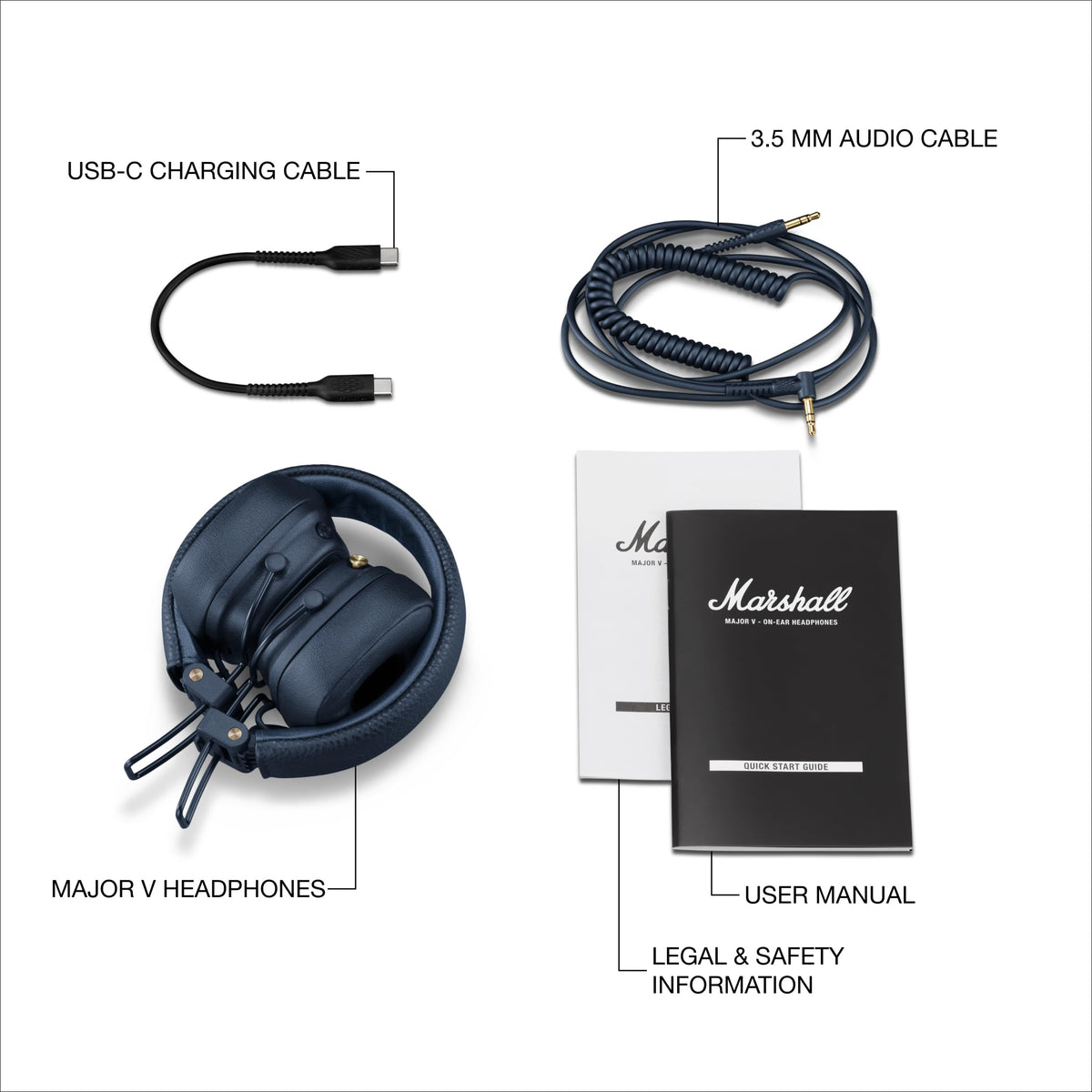 Marshall Major V lightweight travel-friendly design.