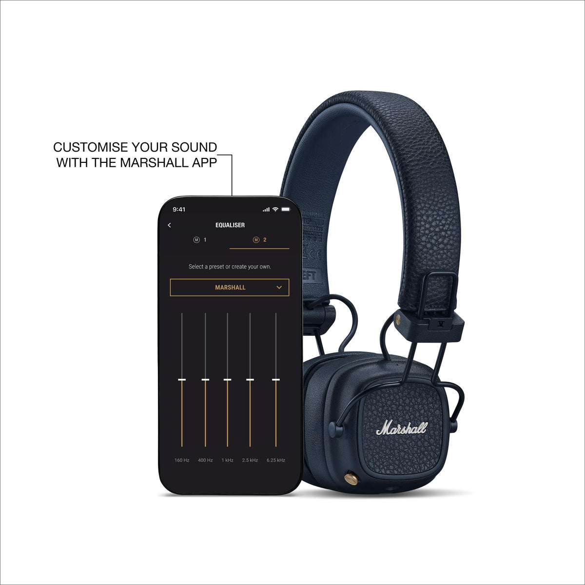 Marshall Major V microphone for clear calls.