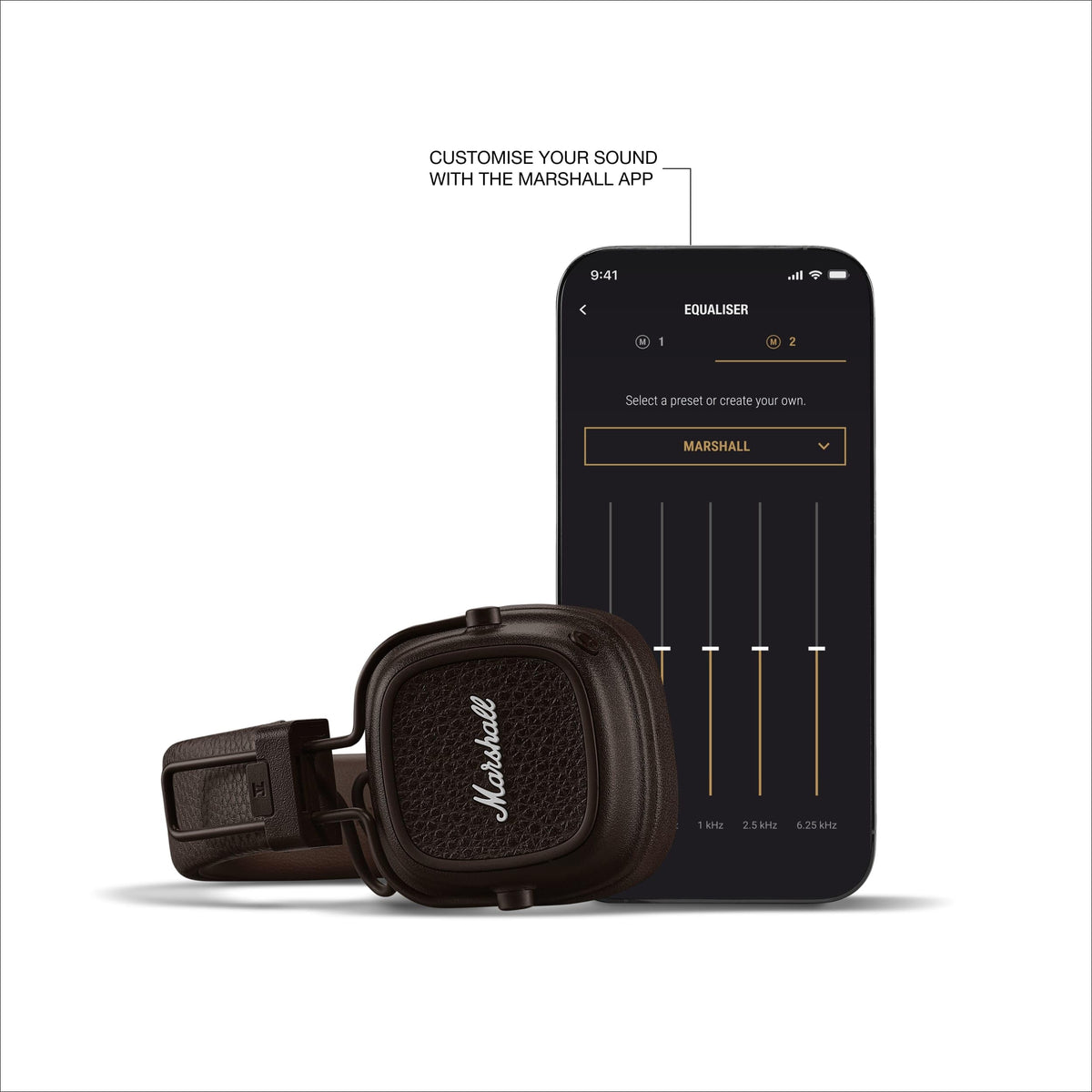 Marshall Major V built-in microphone supports clear hands-free calls.
