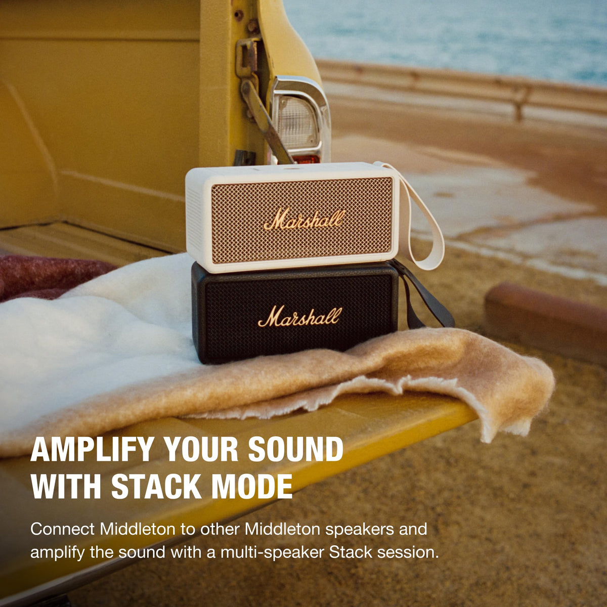 Marshall Middleton True Stereophonic spreads sound around you for 360° listening.