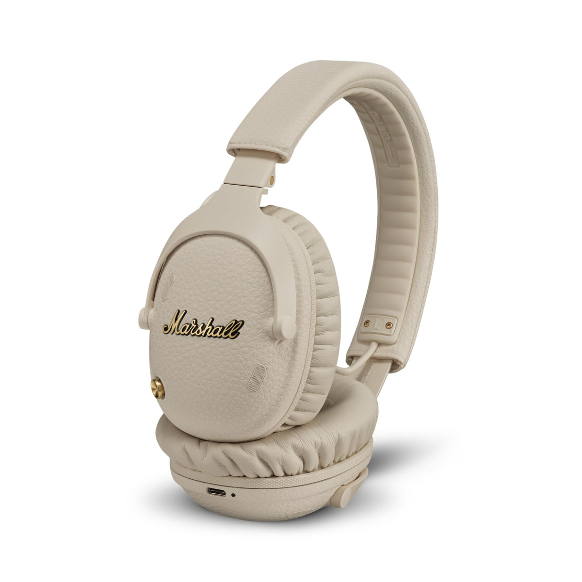 Marshall Monitor III A.N.C. headphones in cream for travel-ready listening.