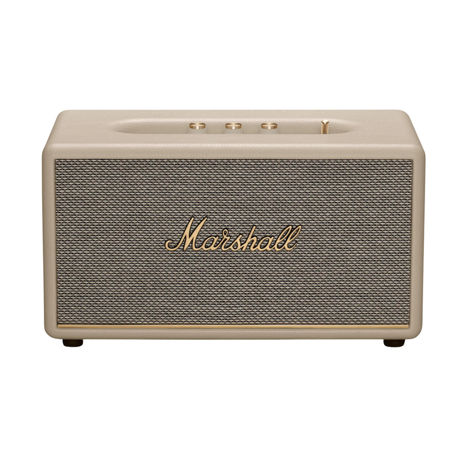 Marshall Stanmore III front view in cream shows room-filling sound and iconic styling.
