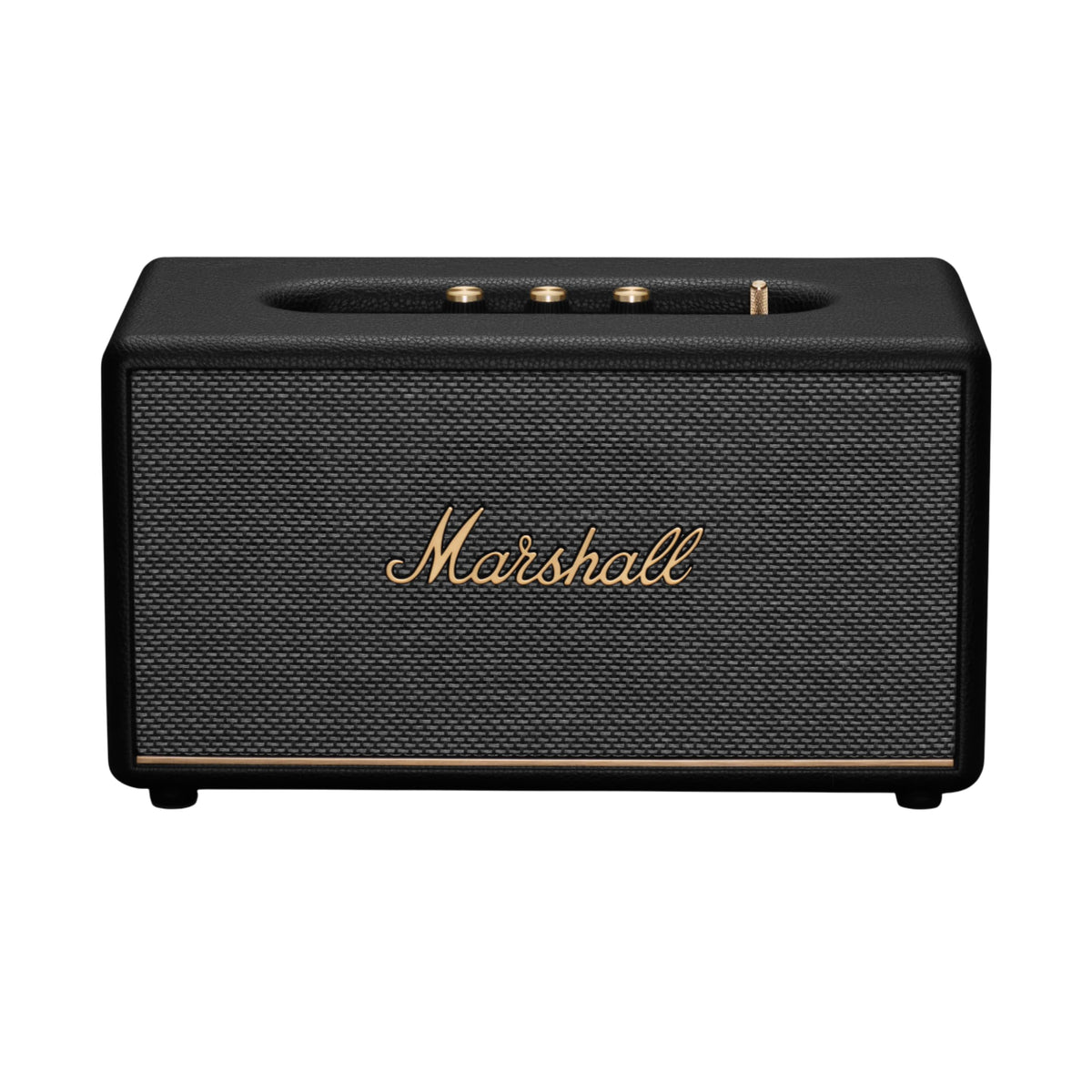 Marshall Stanmore III front view showcases wide, immersive sound and premium tactile controls.