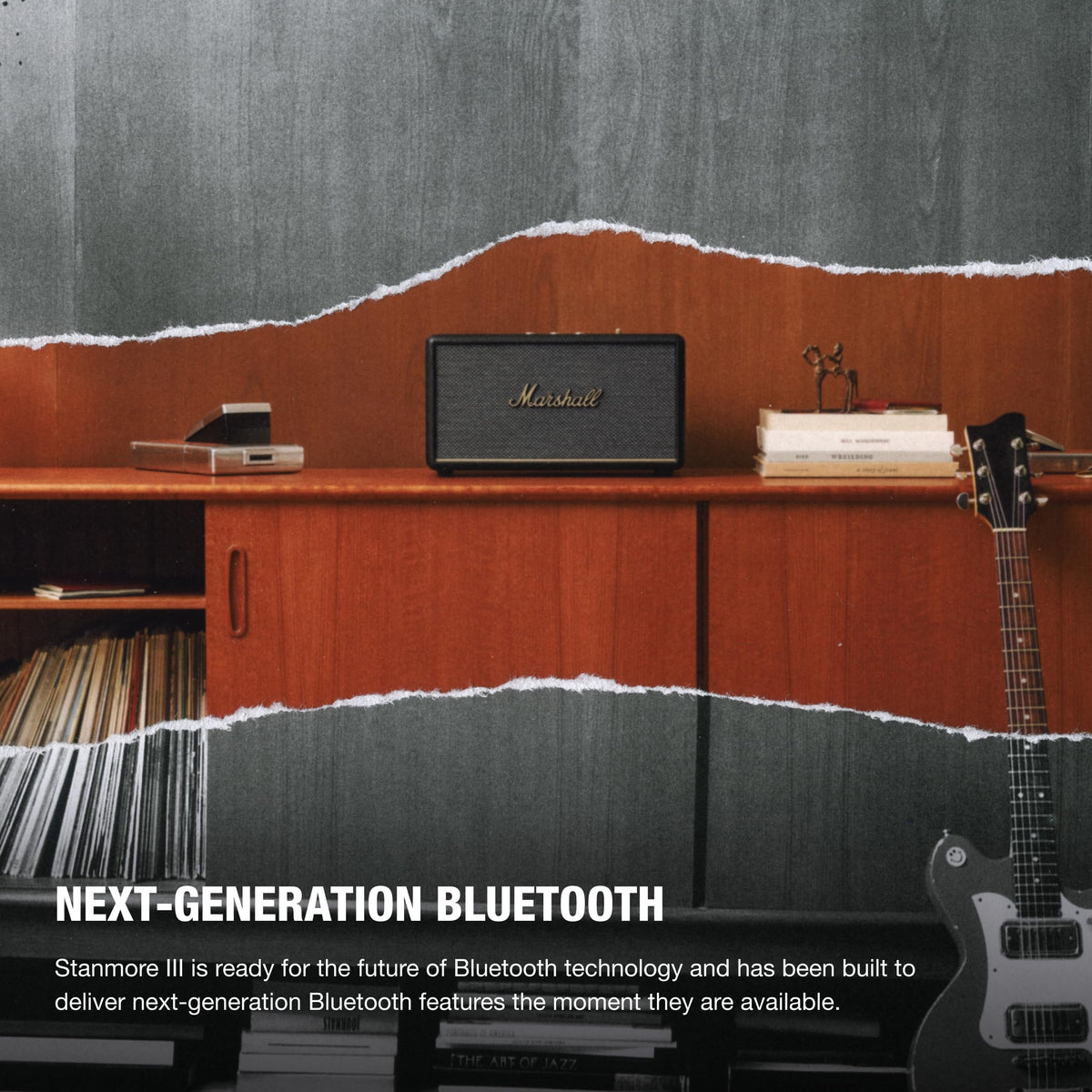 Marshall Stanmore III placed in living room demonstrates warm, room-filling sound in real life.