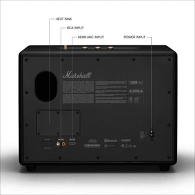 Marshall Woburn III connection panel with HDMI and analog inputs for versatile setup.