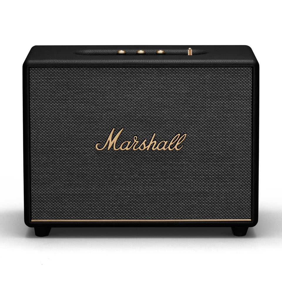 Marshall Woburn III front view shows iconic design and room-filling potential.