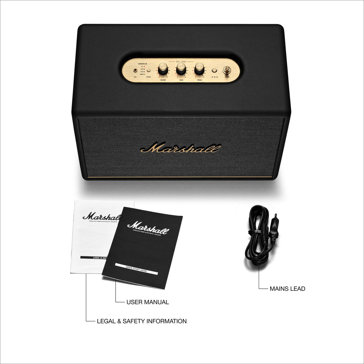 Marshall Woburn III HDMI input enables TV audio integration with Marshall sound.