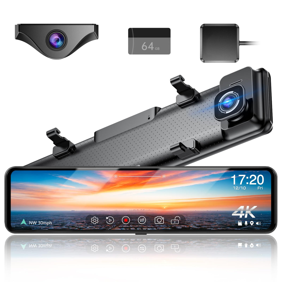 Martalk G850+ front and rear 4K dash mirror for safer driving