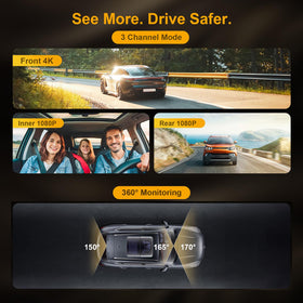 Martalk K80 rear 1080p camera provides reliable rear-view recordings.