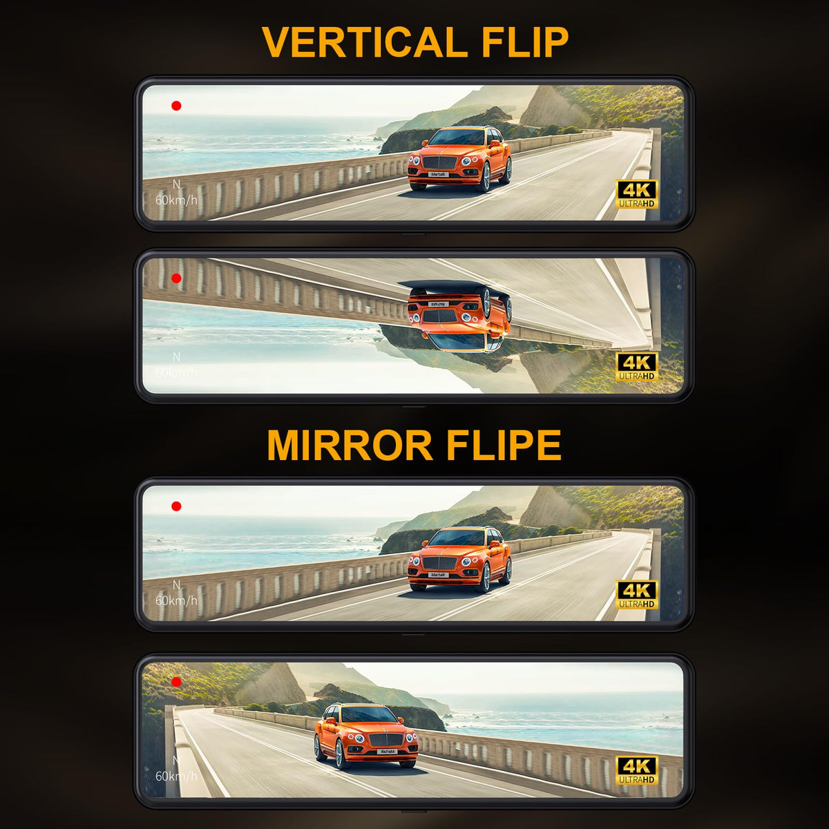 Martalk K80 triple parking monitor preserves footage during parking incidents.