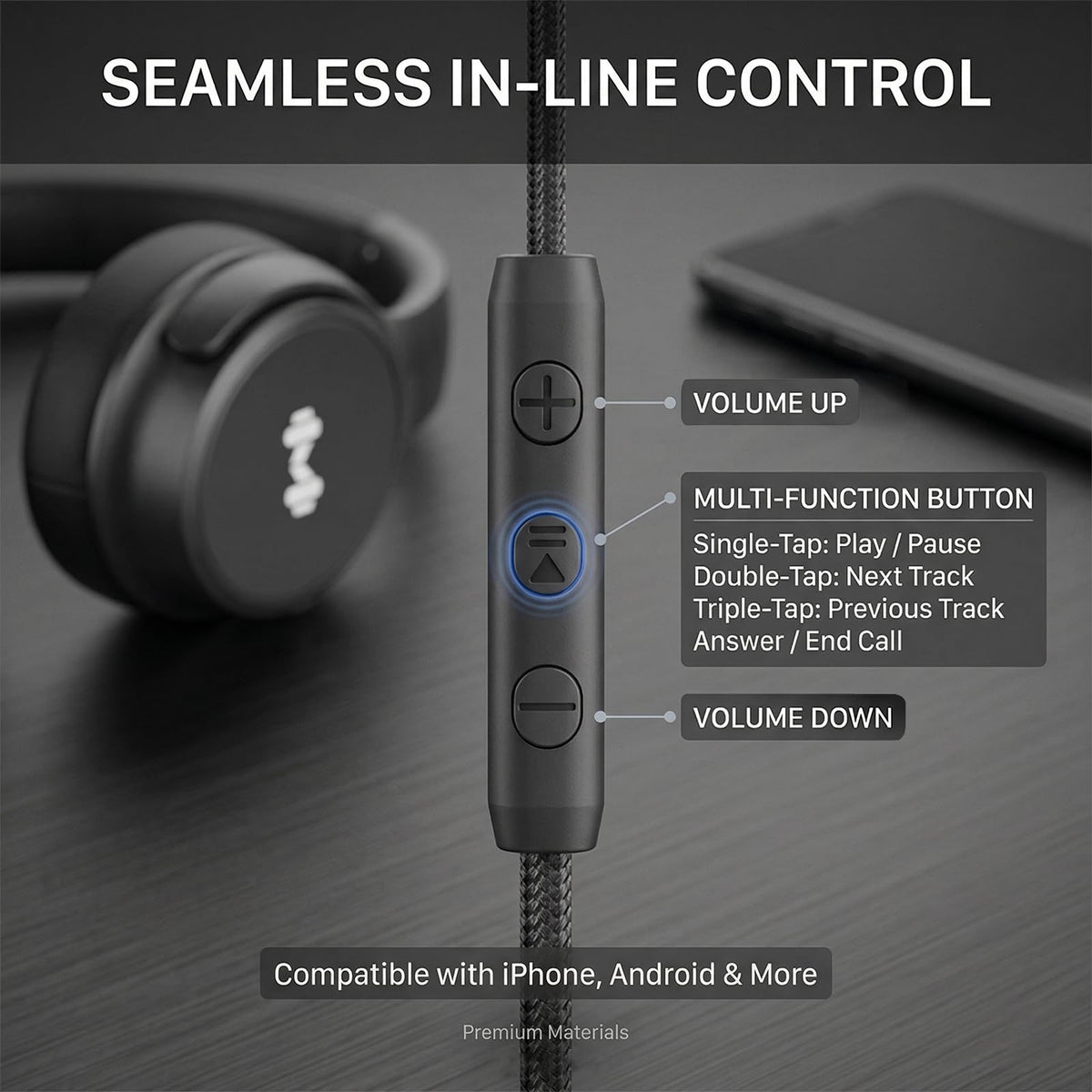 MartiAudio headphones with adjustable padded headband for a customized fit.