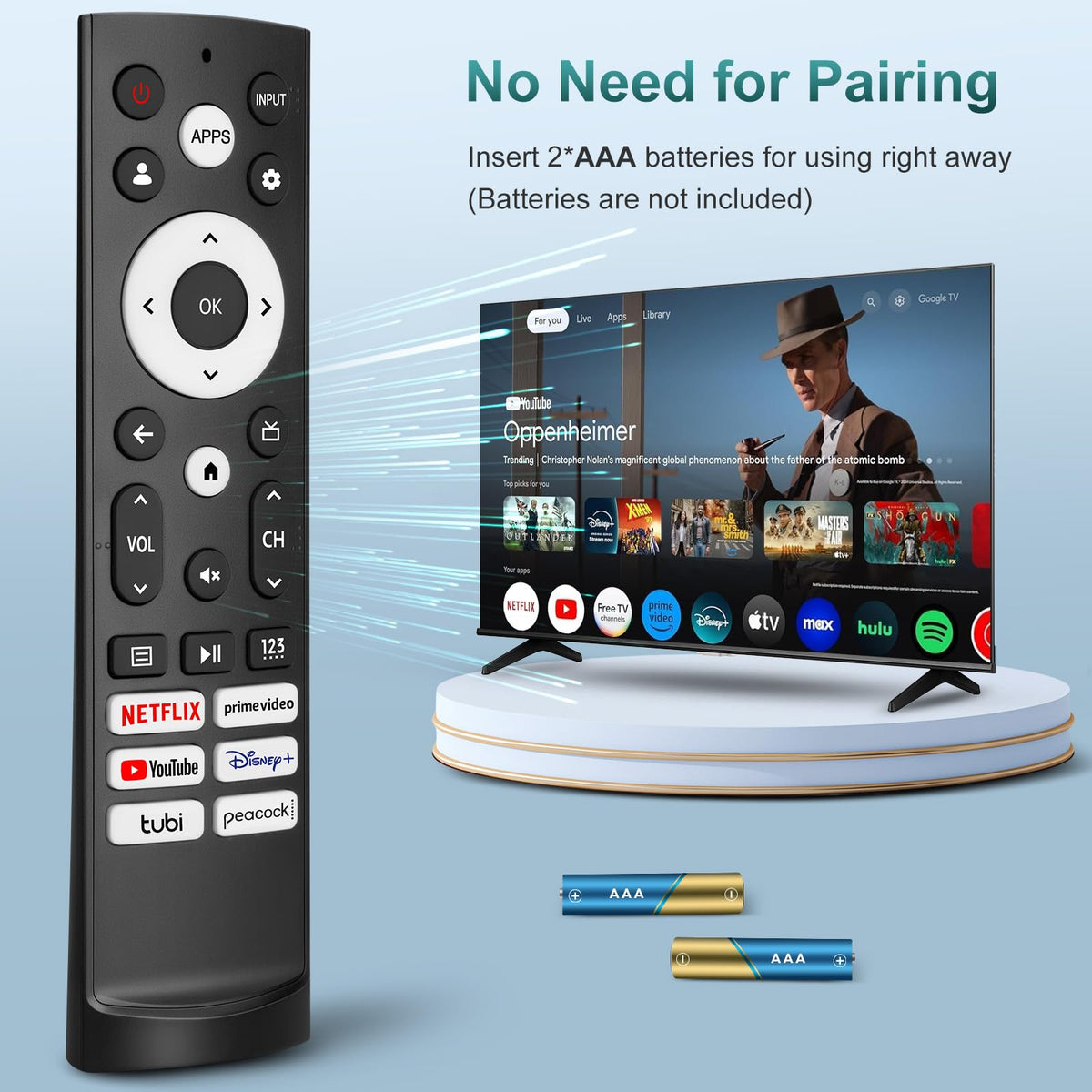 Marvour two-pack Hisense remote keypad close-up with soft-touch buttons