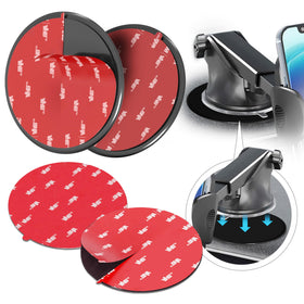 MASIGO adhesive dashboard disk provides a flat base for secure mounting on curved dashboards.