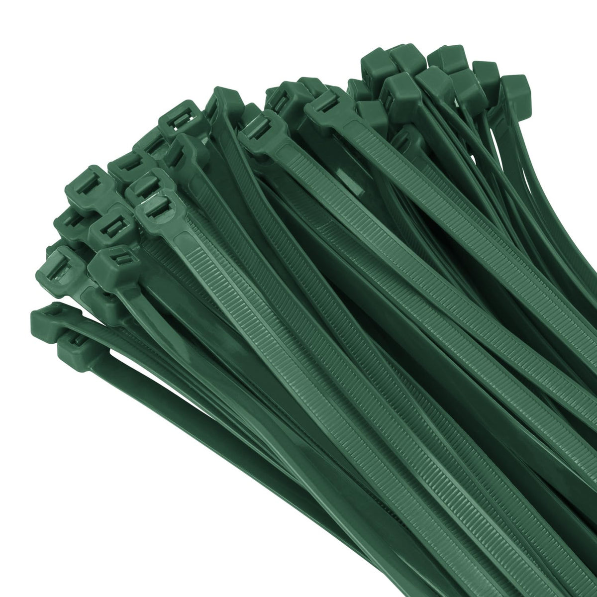 MasiStranth 18-inch dark-green zip ties for versatile indoor-outdoor cable management
