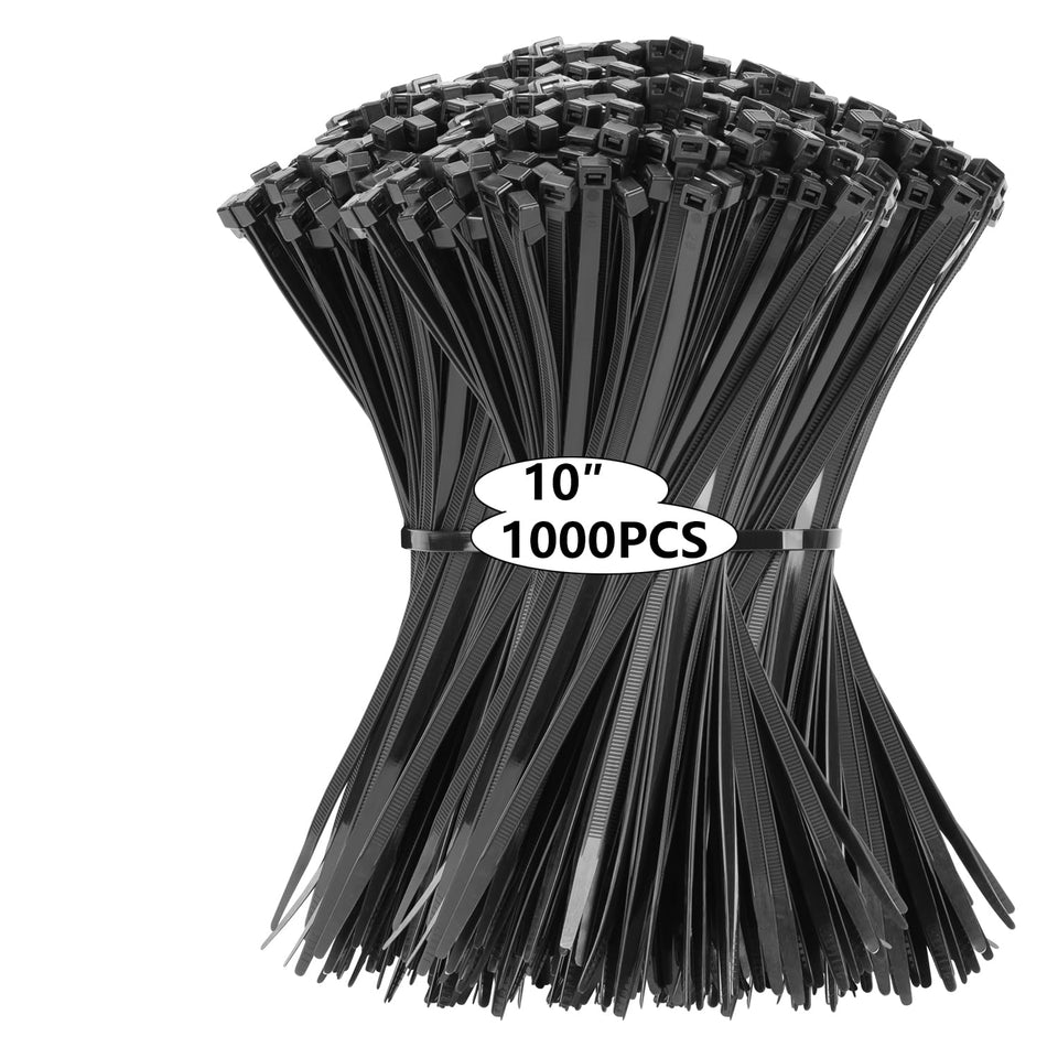 MasiStranth front packaging showing 100 black zip ties and benefits