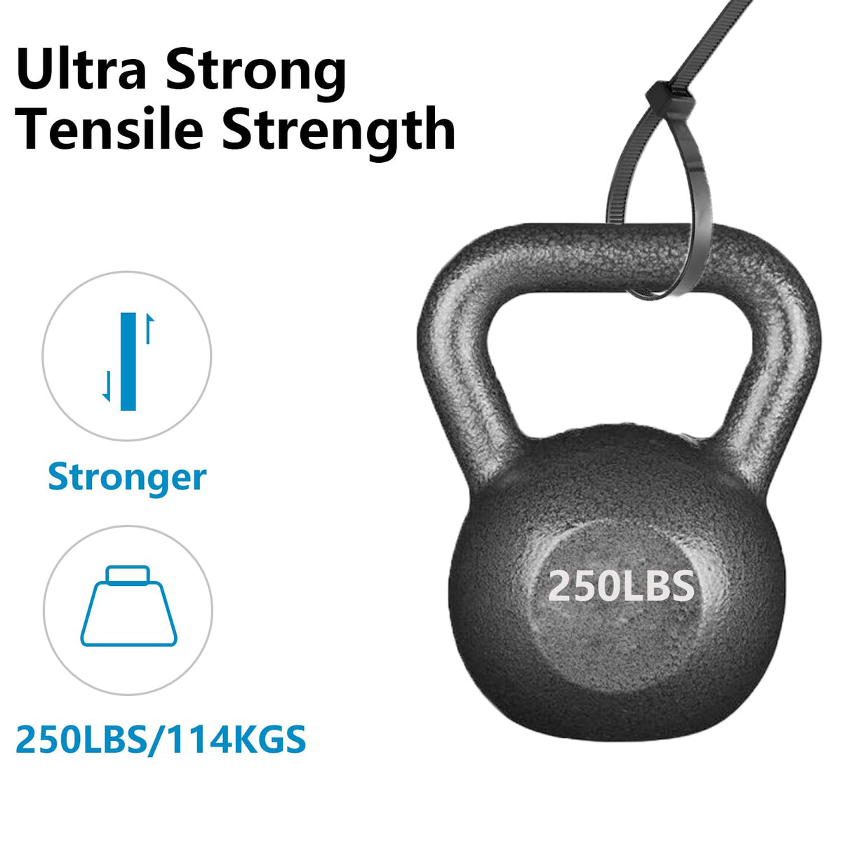 MasiStranth PA66 nylon zip tie supporting garden stakes.