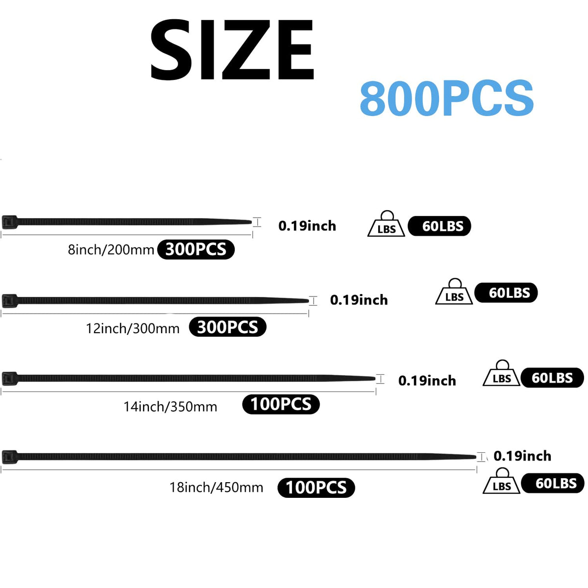 MasiStranth laid out sizes 8,12,14,18 inch displaying kit variety and quick selection