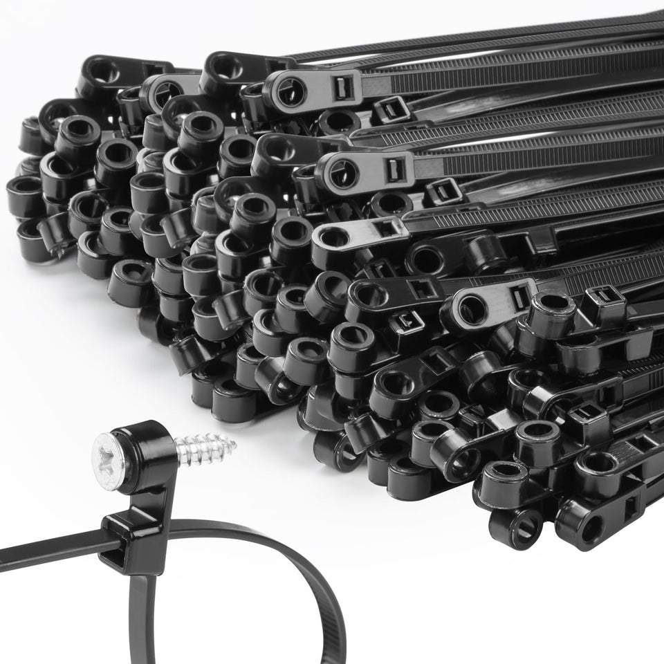 MasiStranth zip ties with screw hole for secure mounting and weatherproof organization