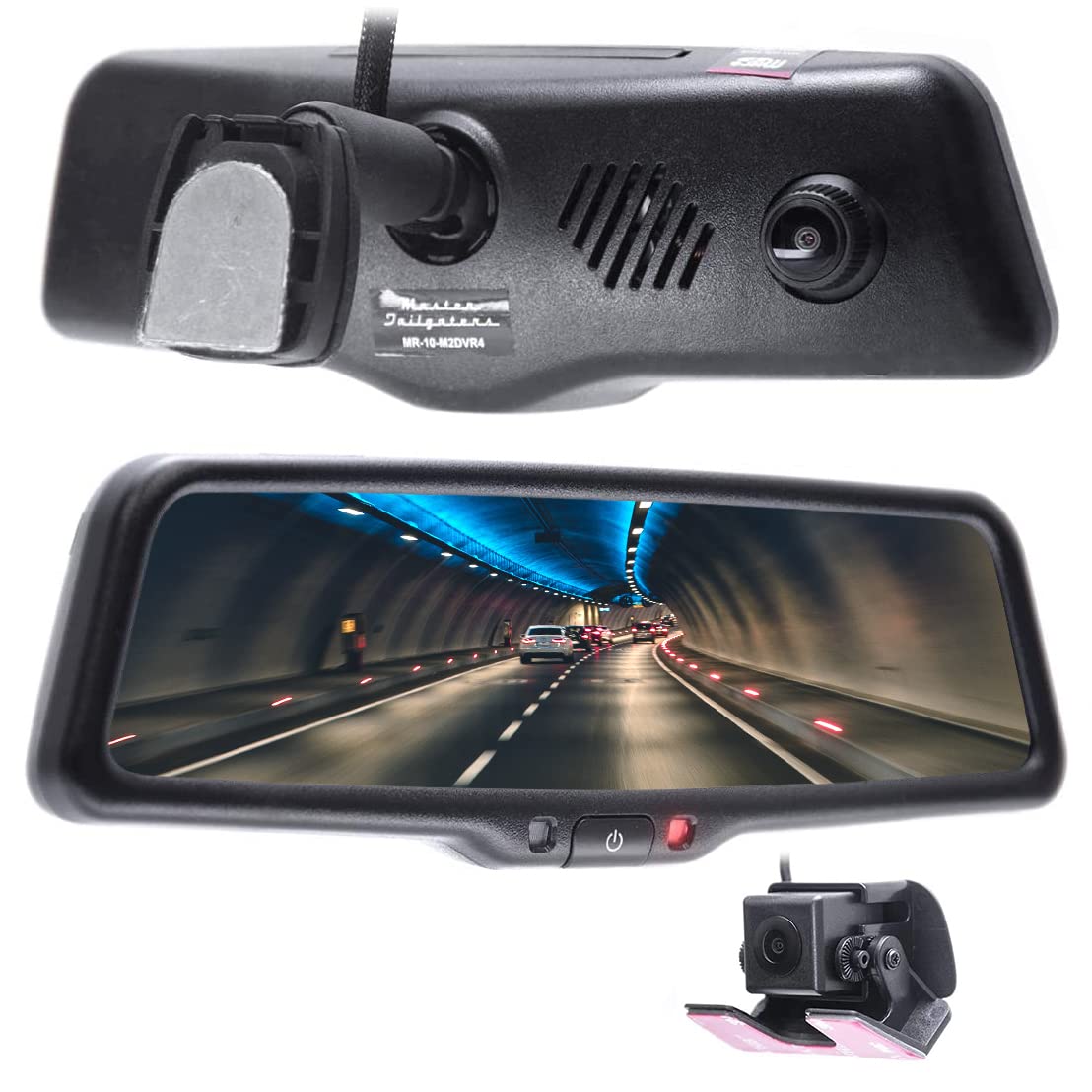 Master Tailgaters 10-inch front camera view on the dash cam for safer parking.