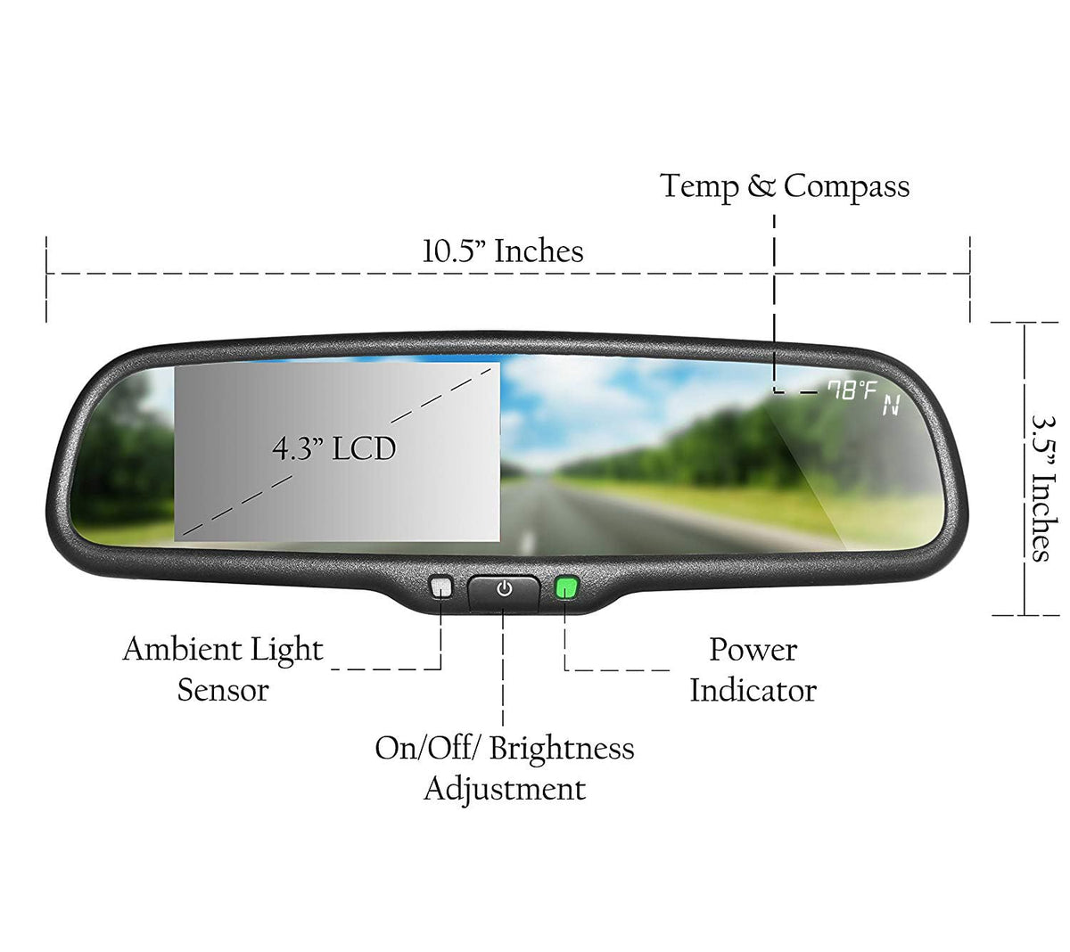Master Tailgaters 4-3 inch LCD screen clearly displays backup view