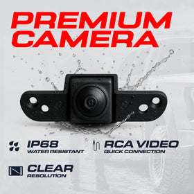 Master Tailgaters downward-angled camera provides clear trailer hitch view