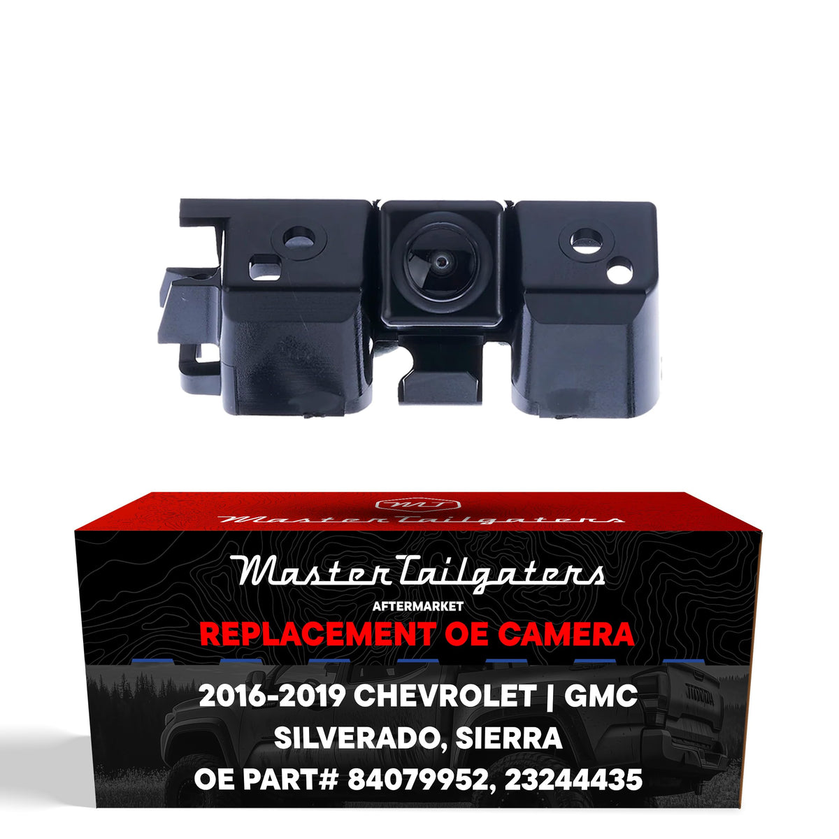 Master Tailgaters rear camera for Chevrolet Silverado/Sierra improves rear visibility for safer parking.